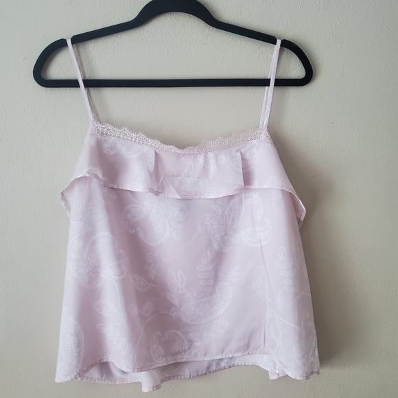 Express Light Pink Ruffle Lace Spaghetti Strap Cami Tank Top NWT Size XL - Picture 5 of 8